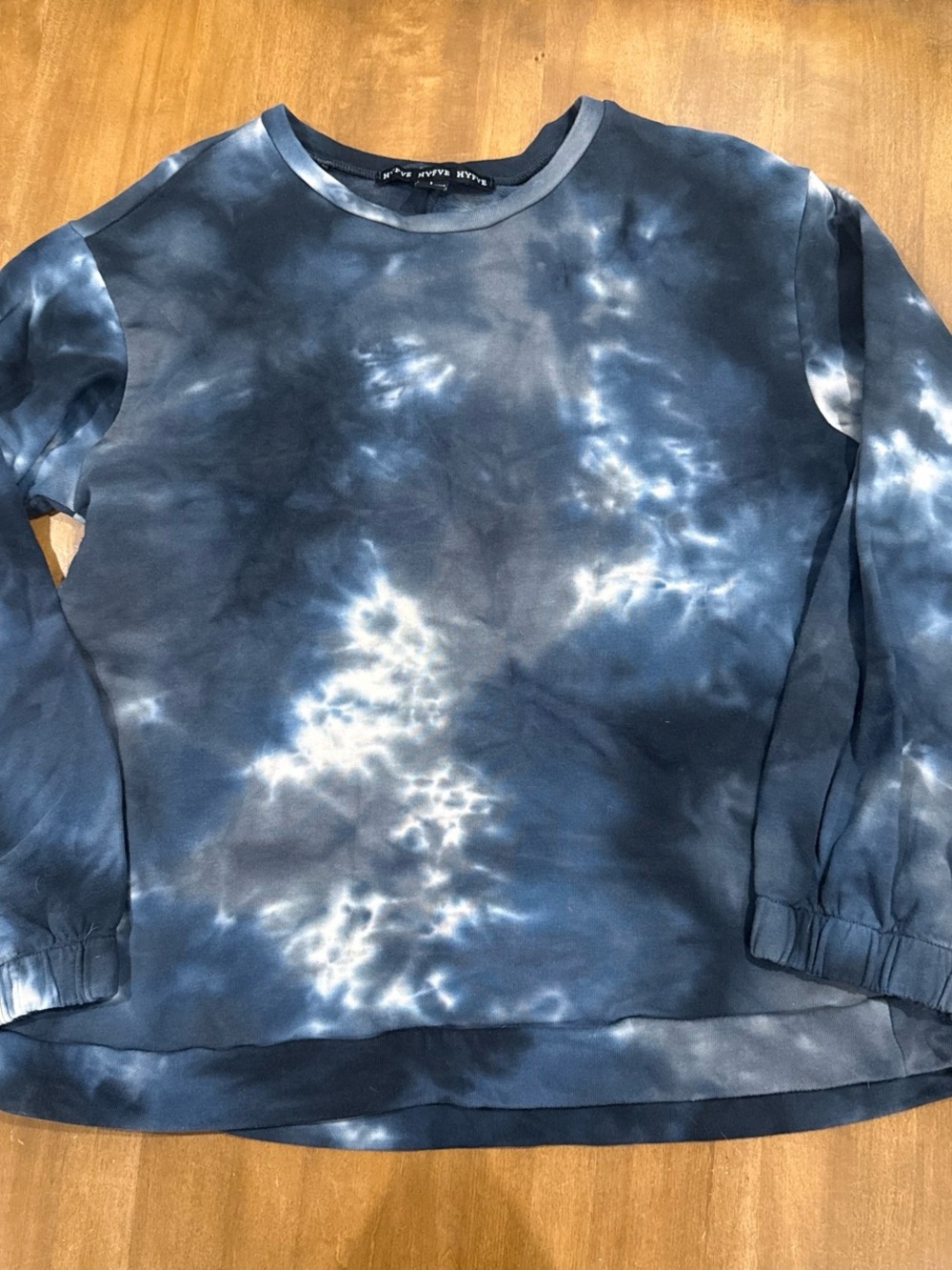 HYFVE Navy and White Tie-Dye Crewneck Pullover